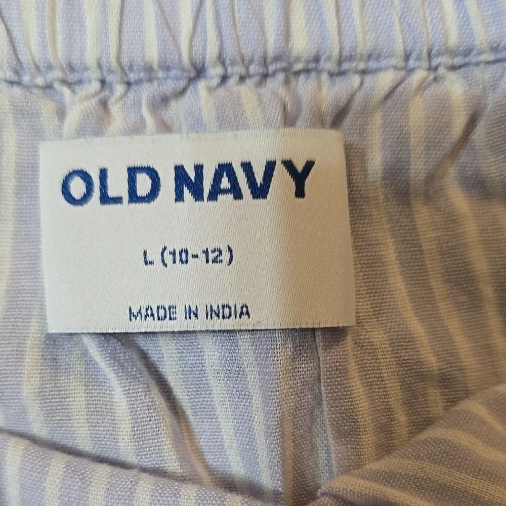 Girls Old Navy Light Blue Striped Girl's Tank Top - L (10-12)